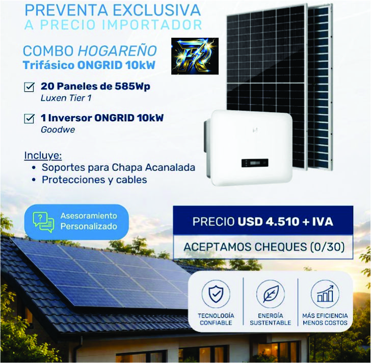 Combo Hogareño Trifásico ONGRID 10kW